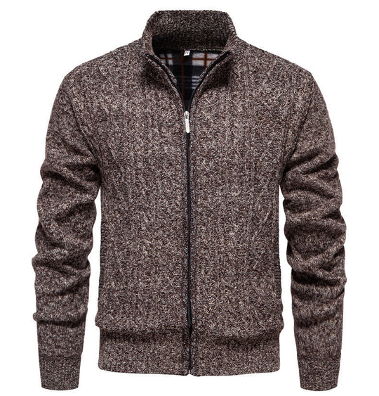 Herren Strickjacke mit hohem Kragen und Reißverschluss