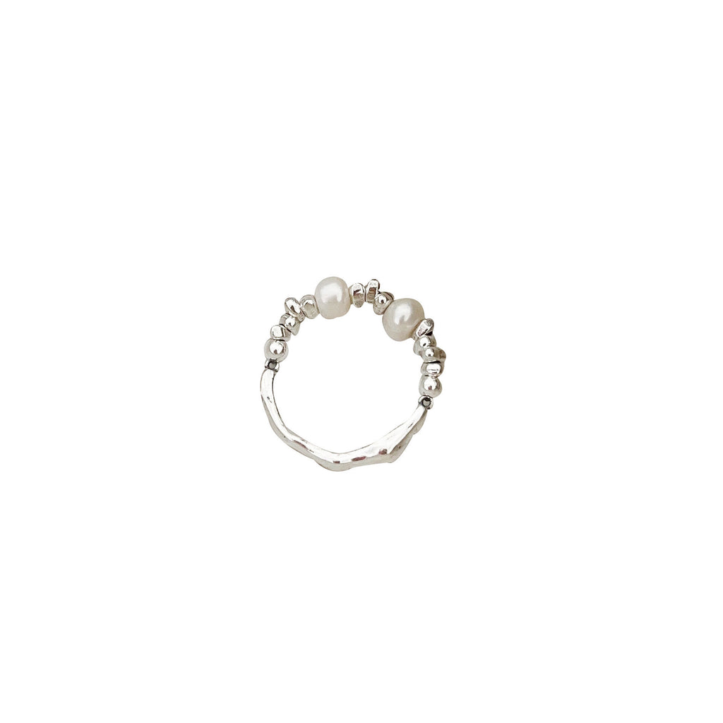 Damen Warenring mit Perlen und strukturiertem Design Shop Nory