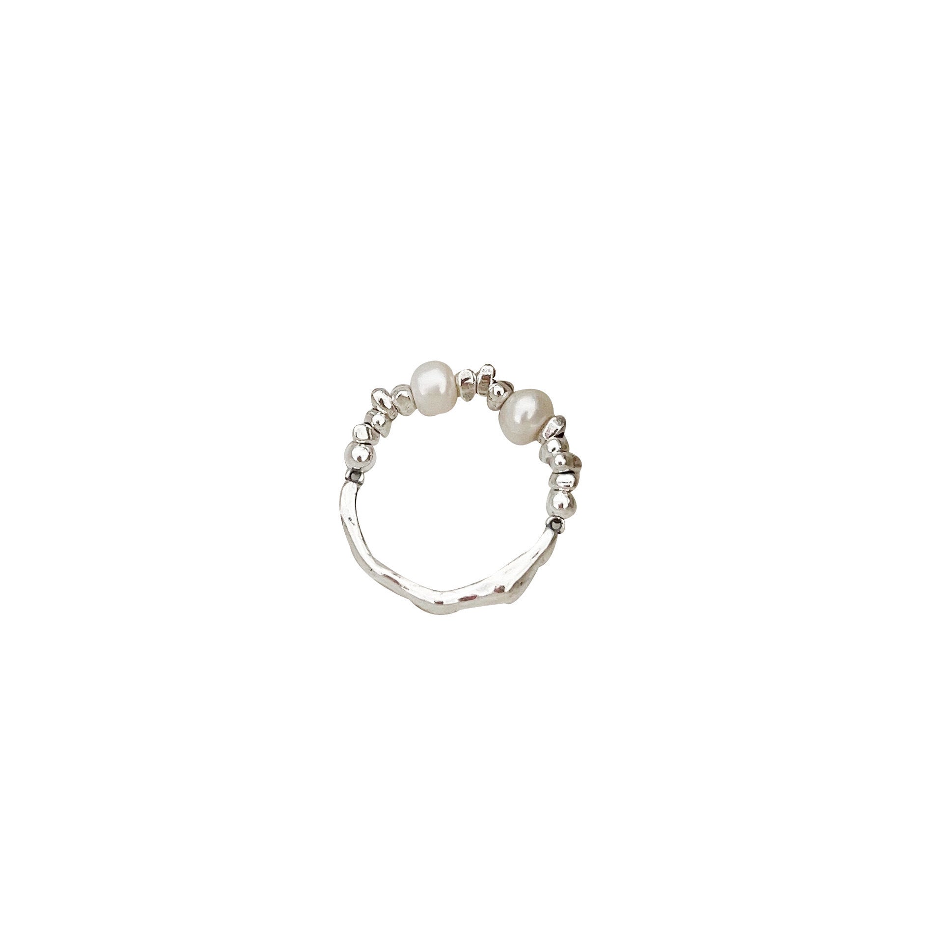 Damen Warenring mit Perlen und strukturiertem Design Shop Nory