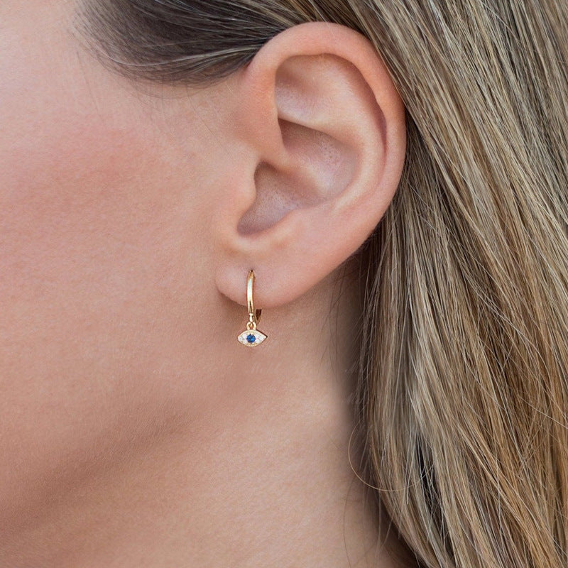 Damen Ohrhänger mit schützendem Auge und funkelnden Zirkonia Shop Nory