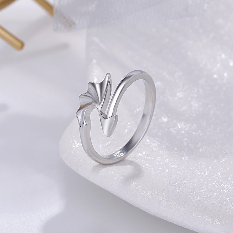 Damen Offener Ring mit kunstvollem Blattdesign Shop Nory
