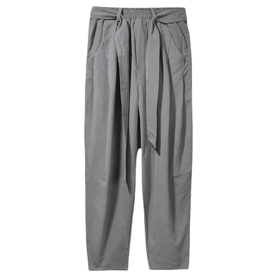 Herren lockere Leinenhose mit Kordelbund und tapered Bein Shop Nory