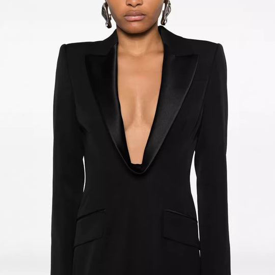 Damen Tailliertes Abend-Maxikleid im Smoking-Blazer-Stil Shop Nory