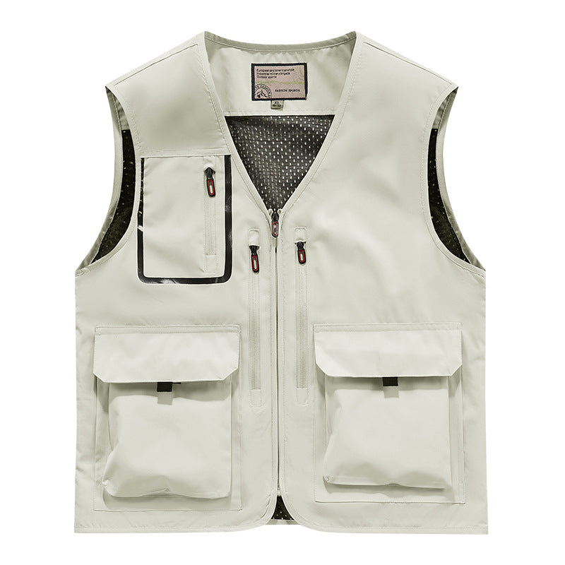 Herren Multifunktionale Outdoor-Utilityweste mit Mesh-Innenfutter und Mehrfach-Taschen Shop Nory