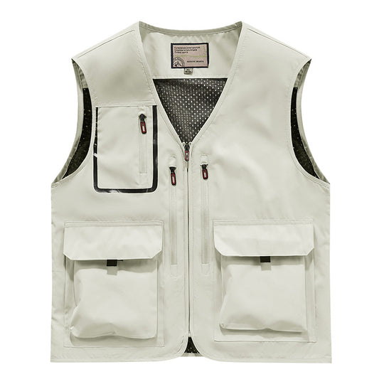 Herren Multifunktionale Outdoor-Utilityweste mit Mesh-Innenfutter und Mehrfach-Taschen Shop Nory