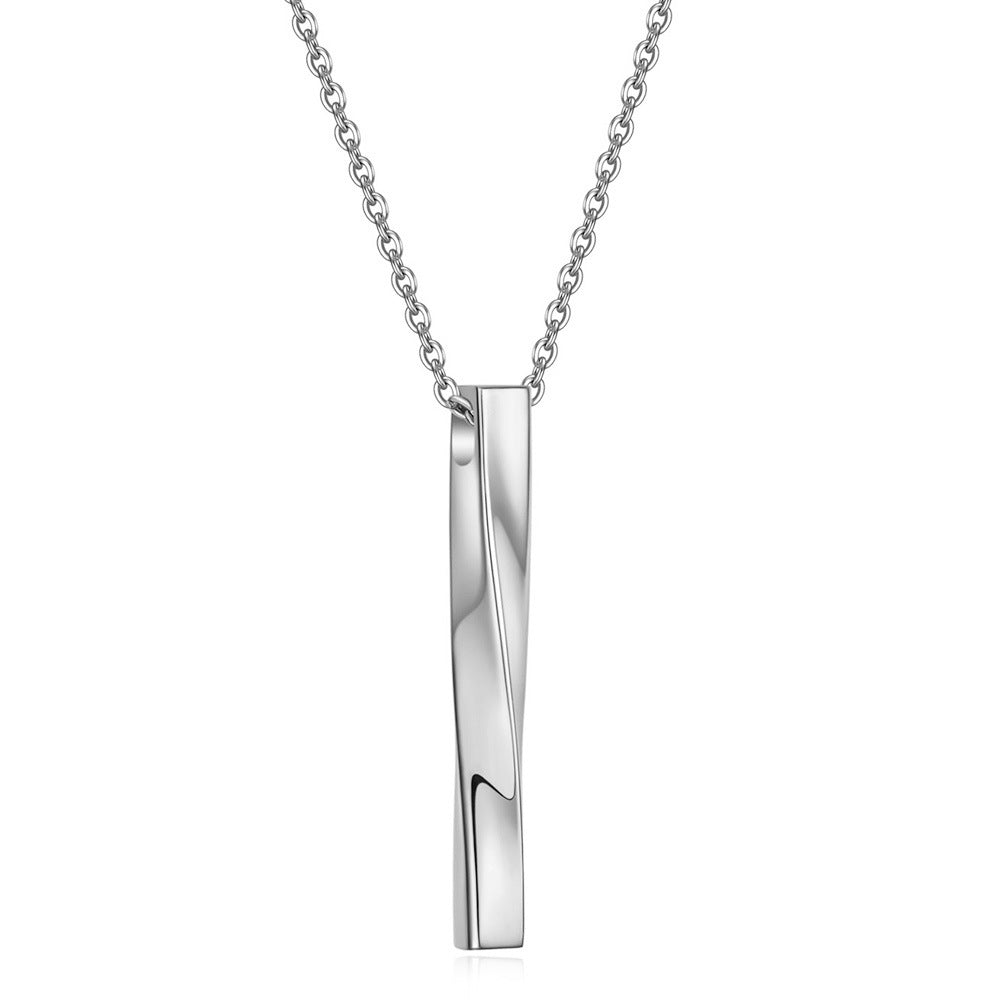Herren Edelstahlkette mit stilvollem, geschwungenem Anhänger Shop Nory