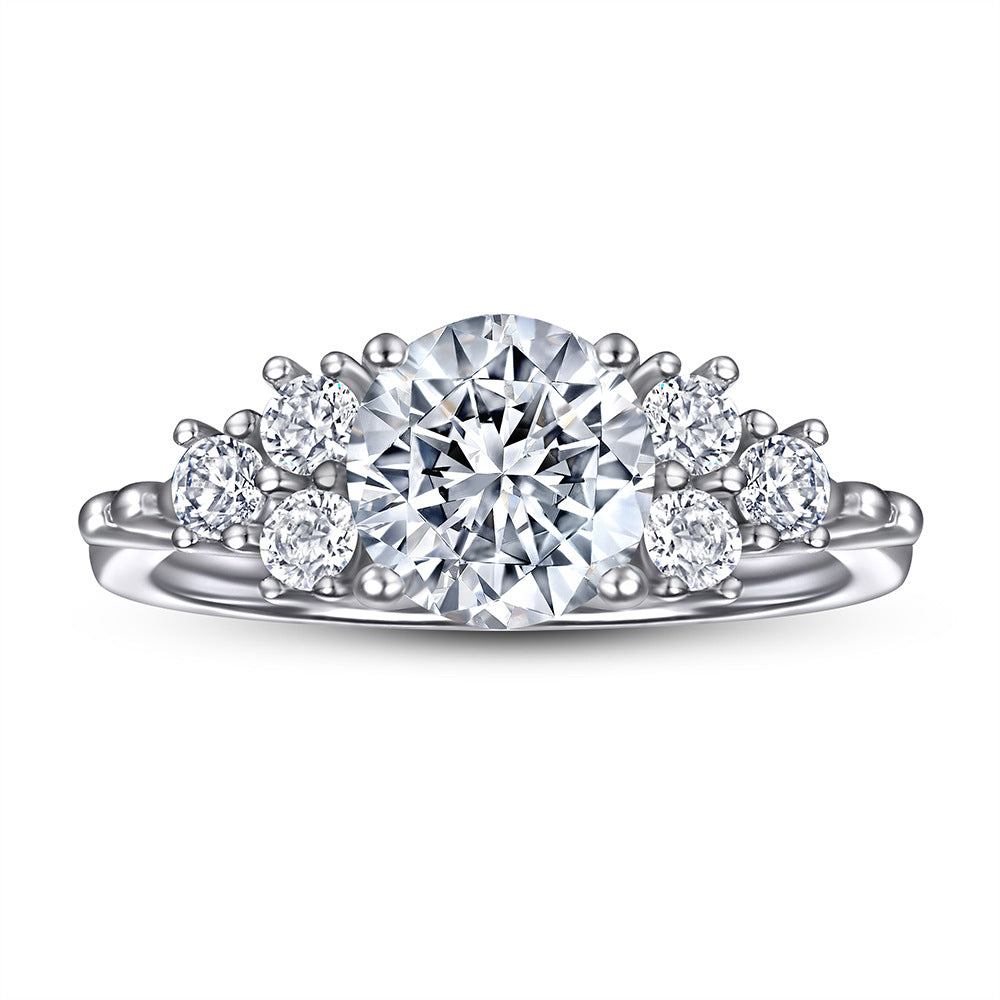 Damen Verlobungsring mit funkelndem Brillantdesign und modernem Edelstahlbesatz Shop Nory