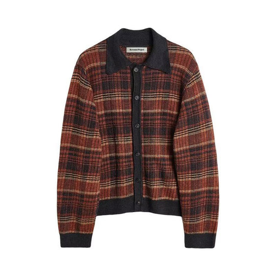 Damen Modische Strickjacke mit Karomuster Shop Nory