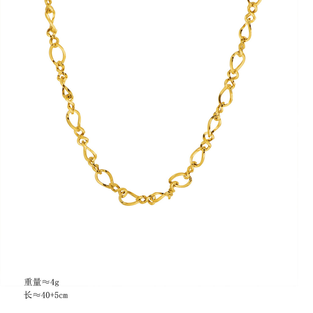Damen exquisite Kette mit durchbrochenen Ovalringen Shop Nory