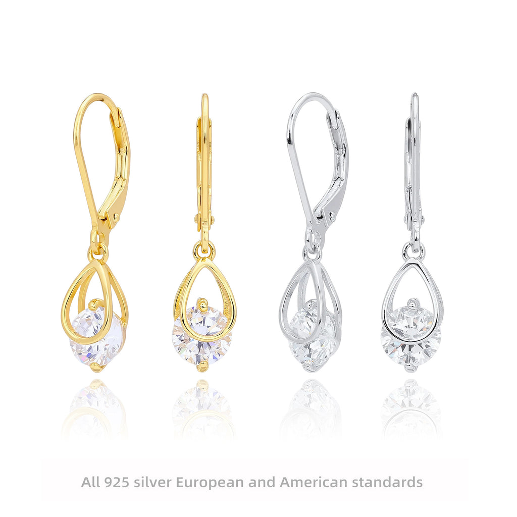 Damen Ohrhänger mit funkelnden Zirkonanhängern aus hochwertigem 925 Sterling Silber Shop Nory