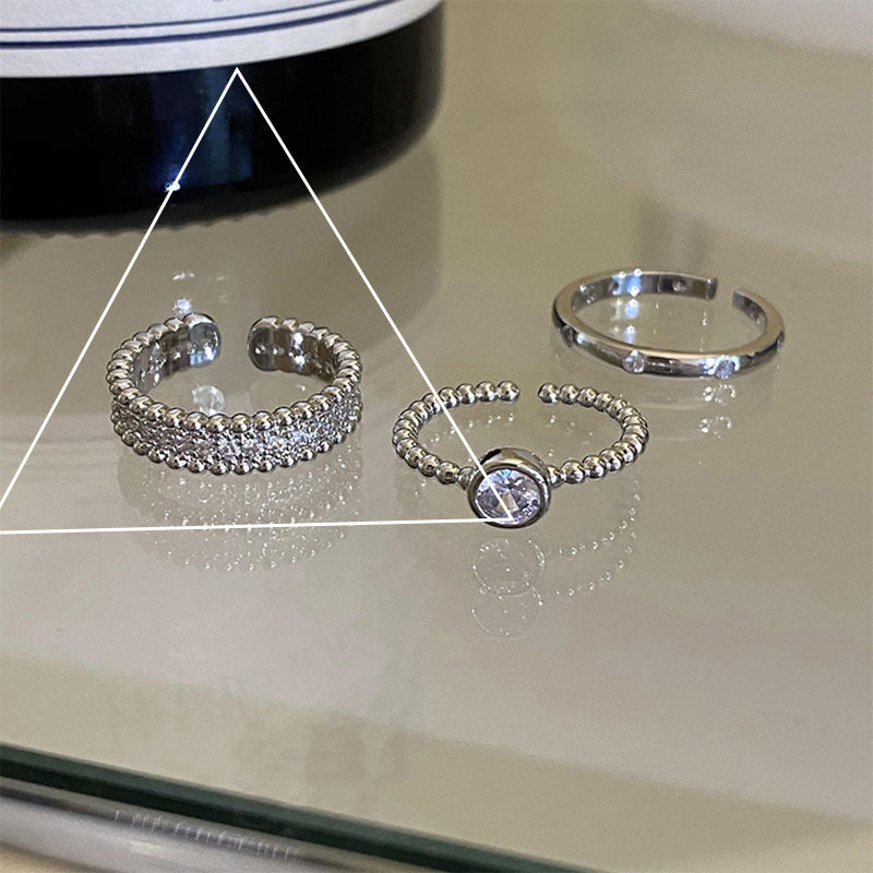 Damen Ring-Set mit funkelnden Zirkonia und modernem Design Shop Nory