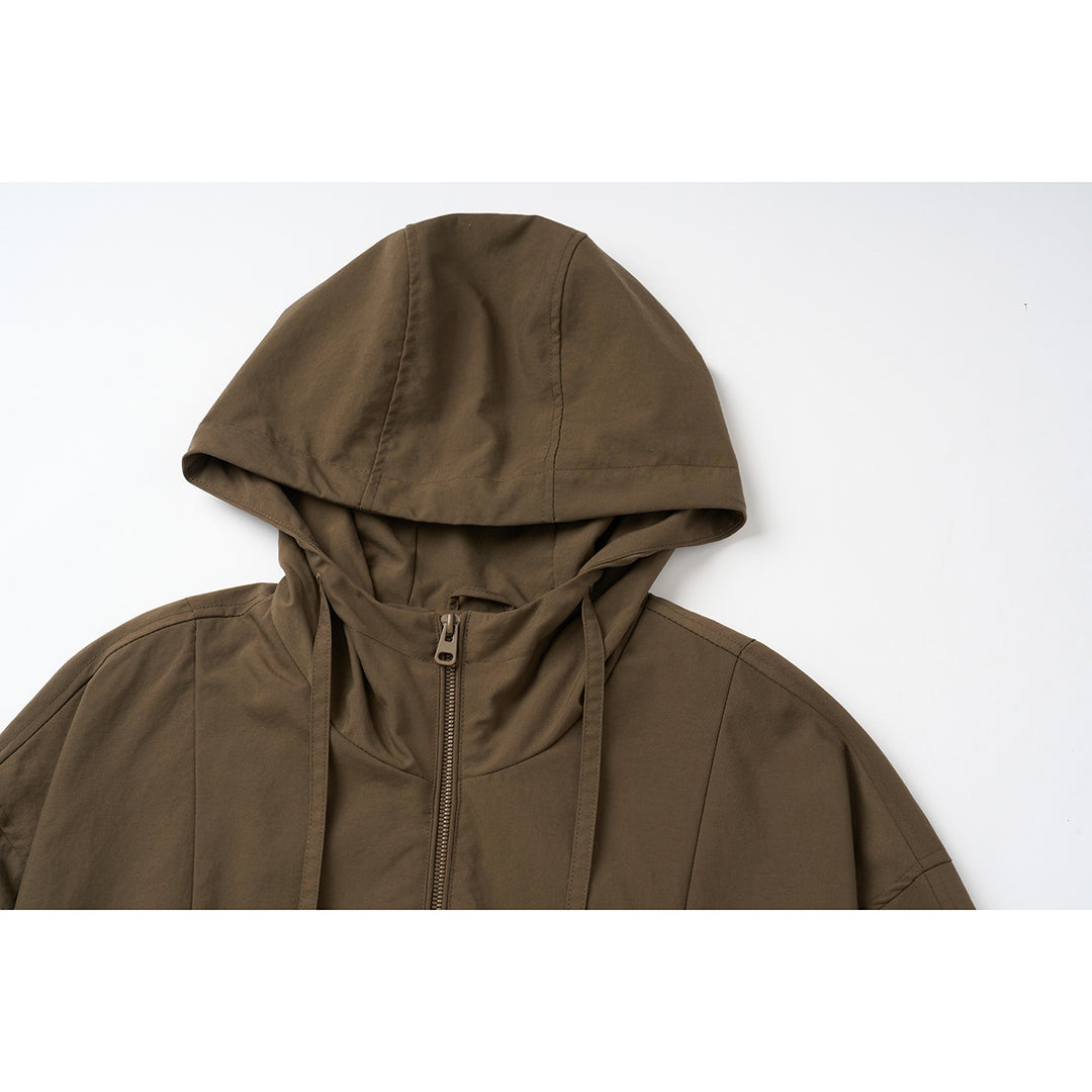 Unisex Oversize-Kapuzenblouson mit elastischem Saum und Utility-Taschen Shop Nory