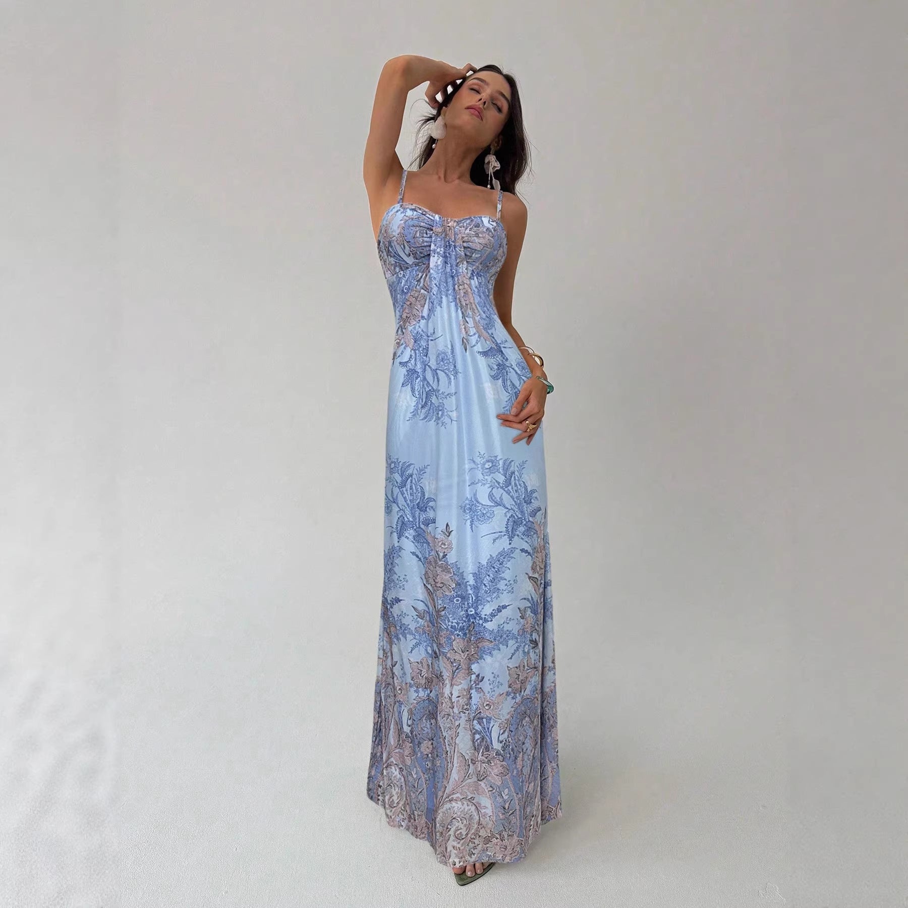 Damen Maxikleid mit floralem Design