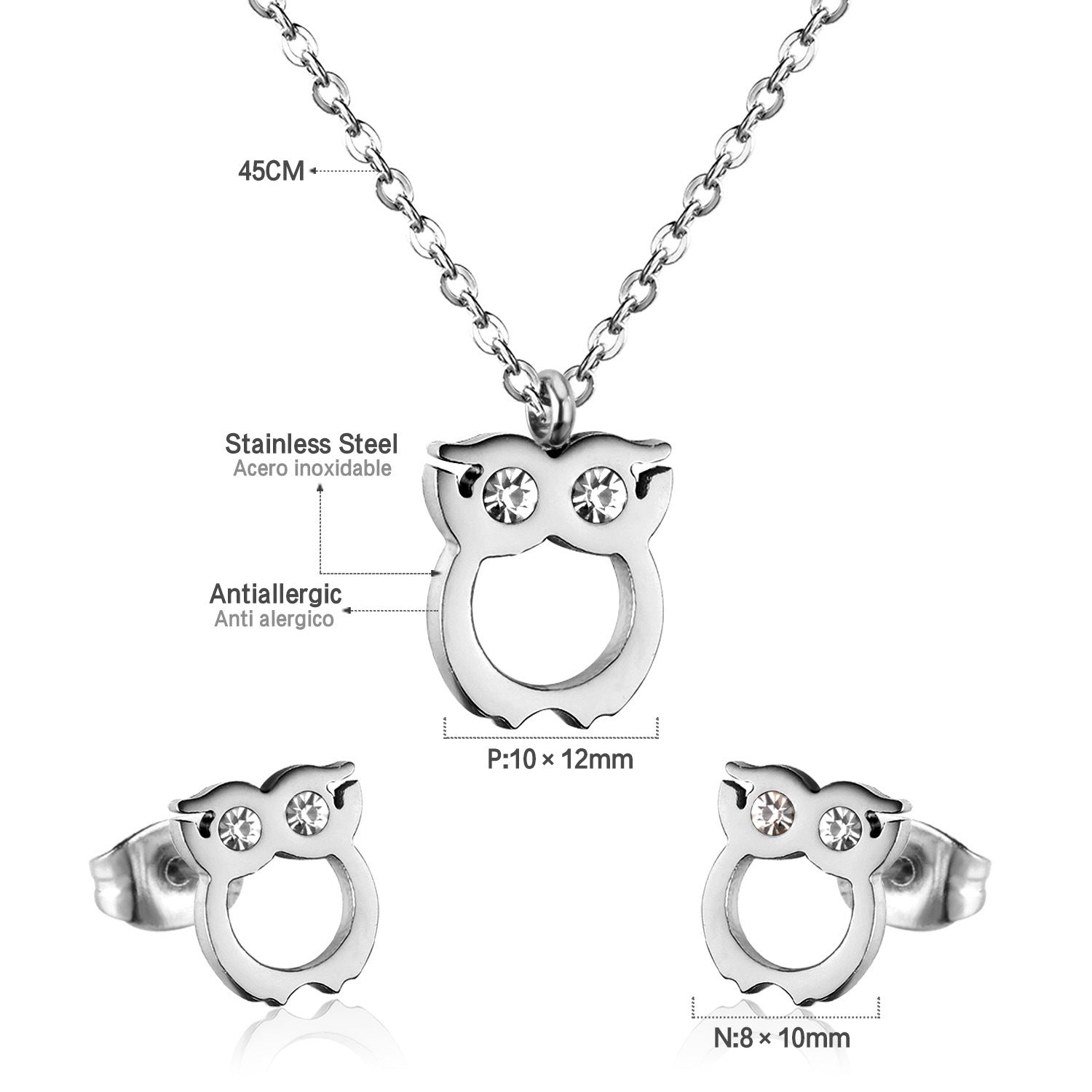 Damen Schmuckset mit Eulenmotiv Shop Nory