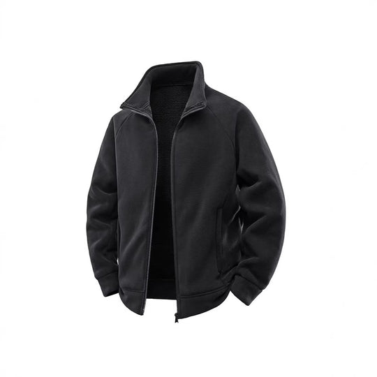 Herren Fleece-Thermojacke mit doppellagigem Teddy-Innenfutter und hohem Stehkragen Shop Nory