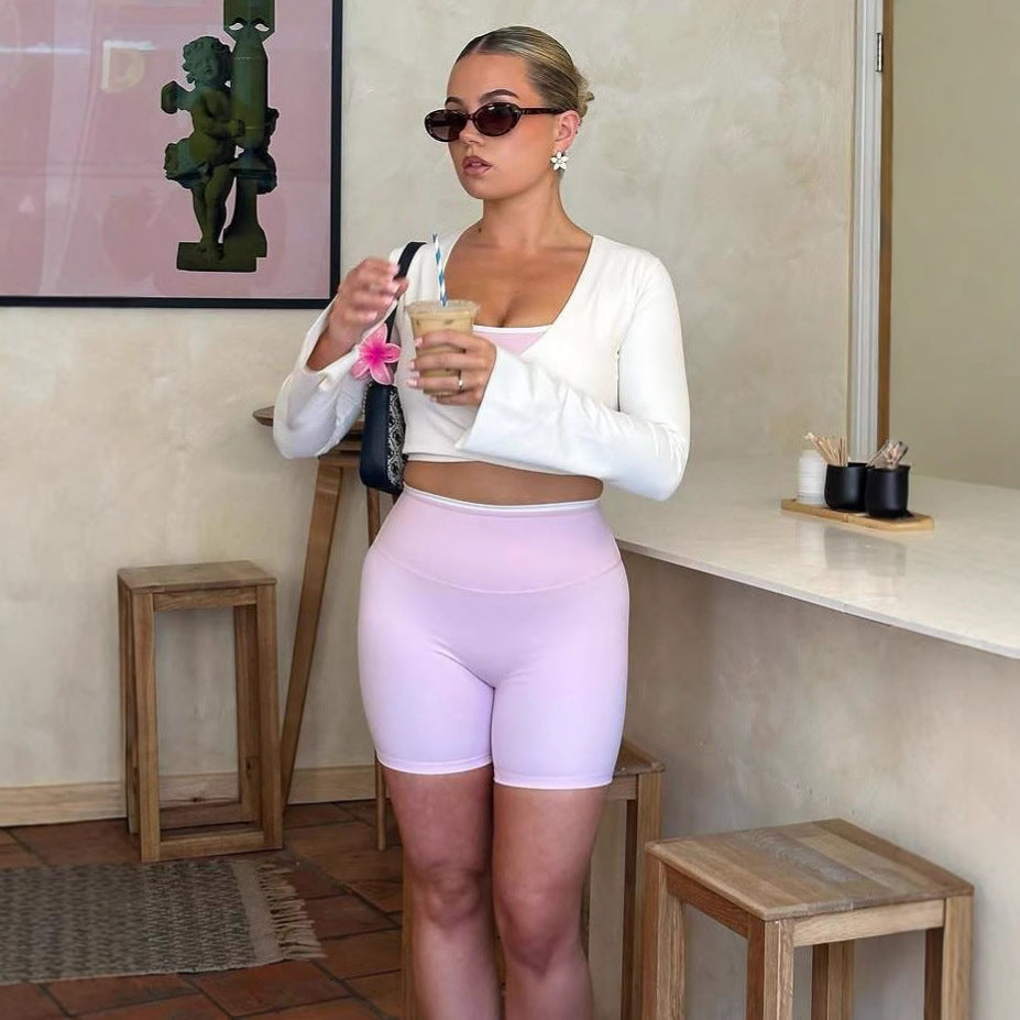 Damen hochtalierte Radlerhose aus Stretch-Mikrofaser mit breitem Komfortbund Shop Nory