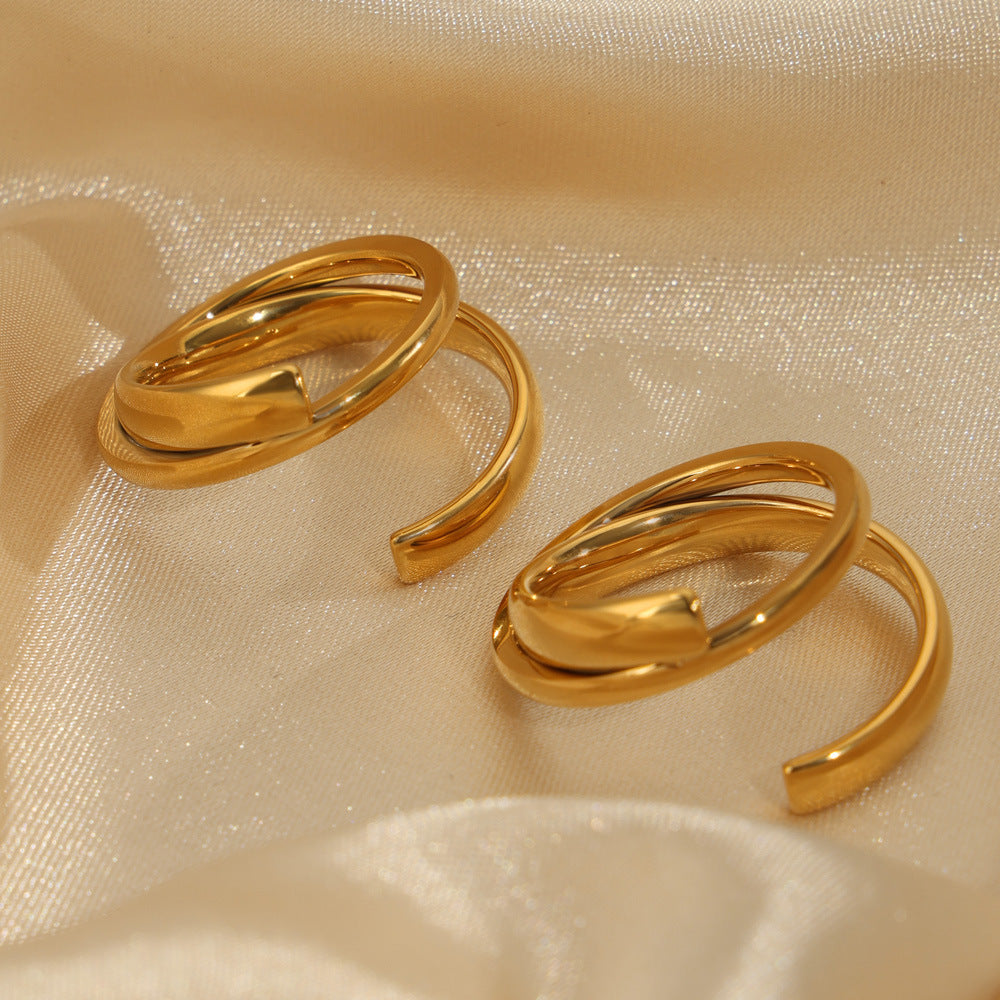 Damen Offener Ring mit modernem, geschwungenem Design Shop Nory