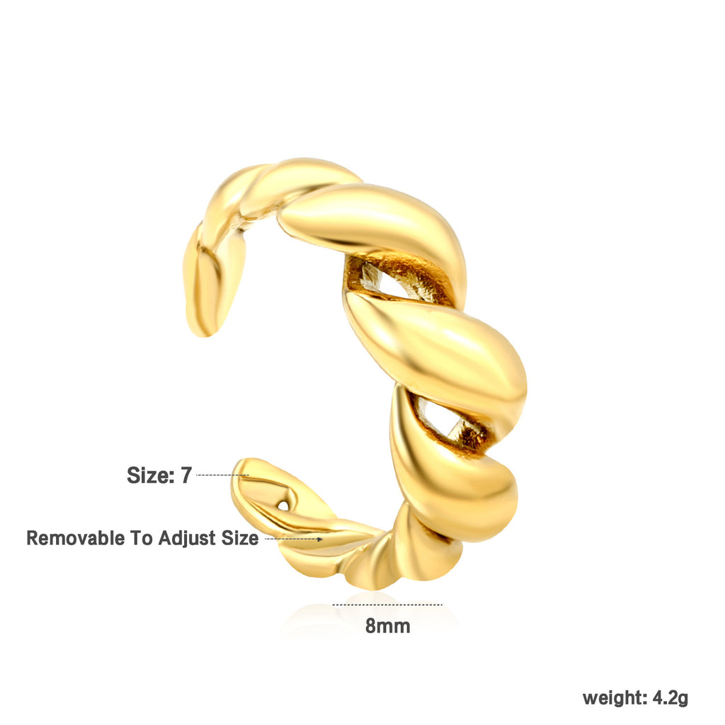 Damen verstellbarer Ring im eleganten, gedrehten Design Shop Nory