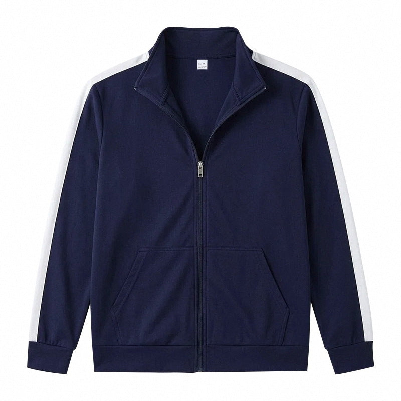 Herren Athletische Trainingsjacke mit durchgehendem Reißverschluss und kontrastierter Schulterstreifen Shop Nory
