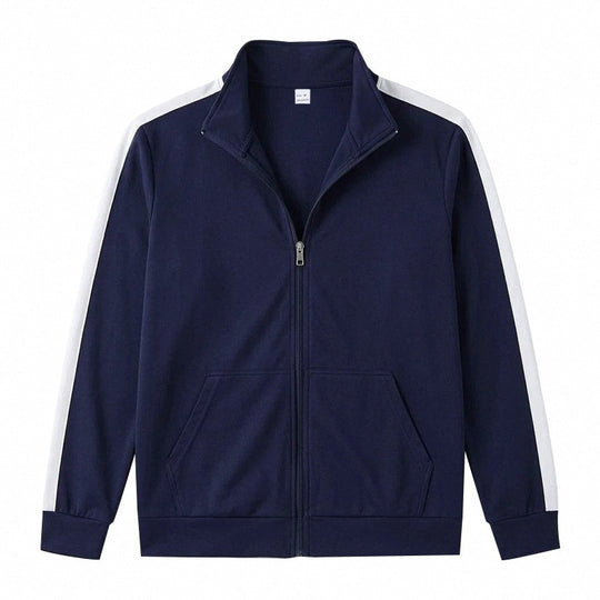 Herren Athletische Trainingsjacke mit durchgehendem Reißverschluss und kontrastierter Schulterstreifen Shop Nory
