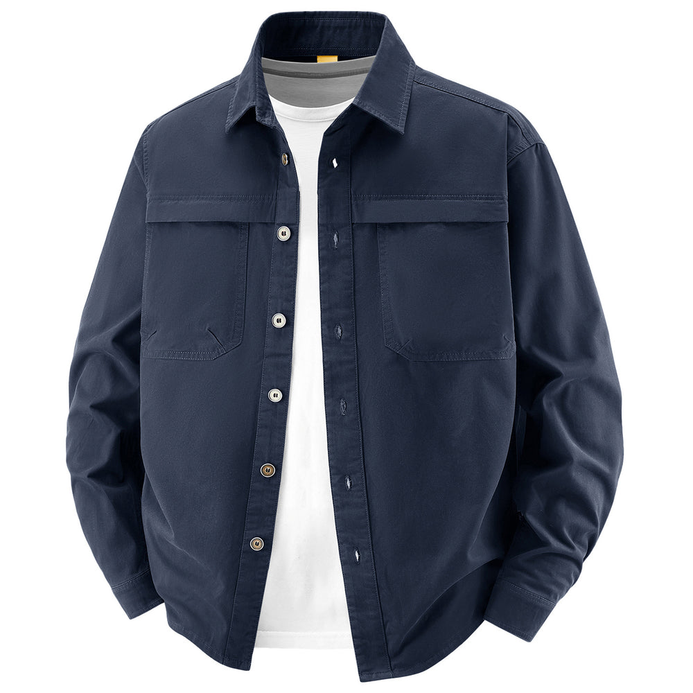 Herren Overshirt aus Baumwoll‑Twill mit zwei Brustklappen und relaxed Fit Shop Nory