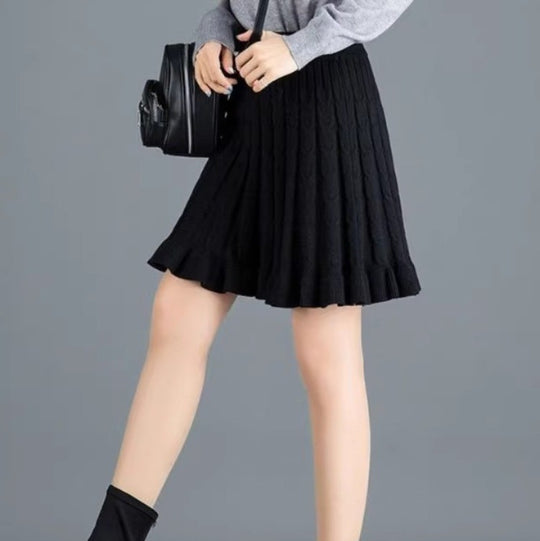 Damen Wellenmuster Midi-Rock aus Strick Shop Nory