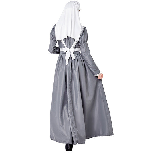 Damen nan historisches Krankenschwesternkostüm mit Schürze und Kopftuch Shop Nory