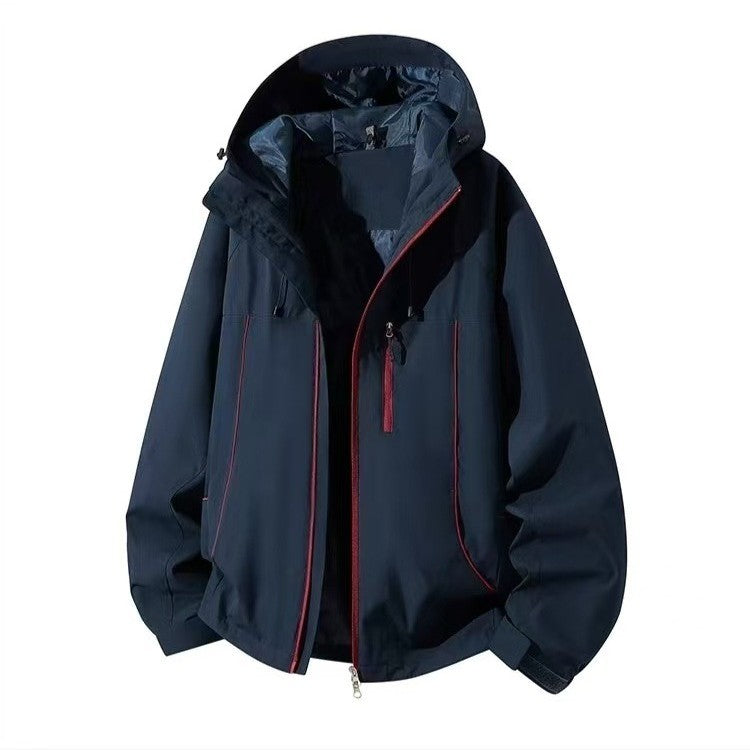 Herren Wasserdichte Kapuzen-Softshelljacke mit winddichtem Schnitt und Reißverschluss Shop Nory