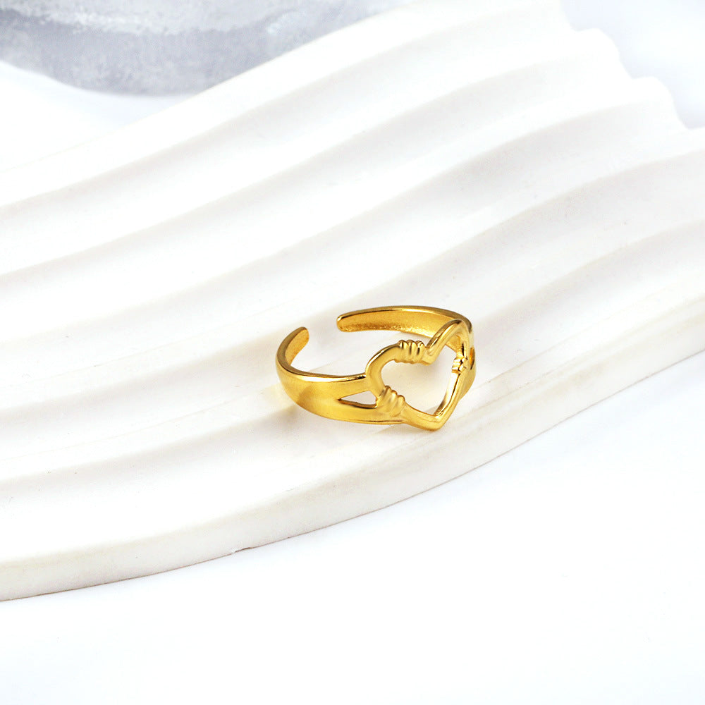 Damen Ring mit romantischem Herz-Design Shop Nory