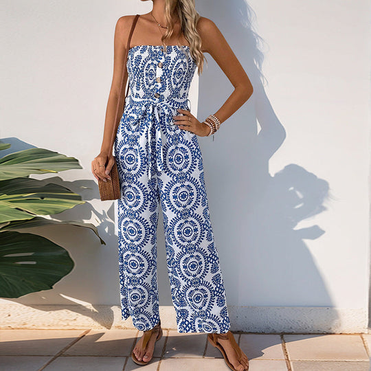 Damen Jumpsuit mit trendigem bandeau Design und praktischen Taschen