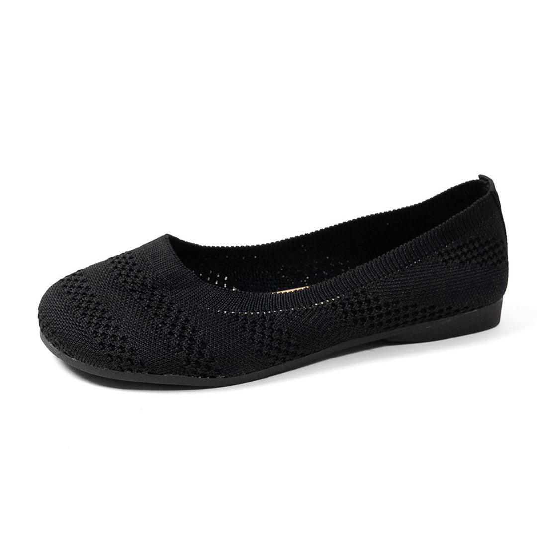 Damen Ballerinas mit elastischem Strickdesign und rutschfester Sohle
