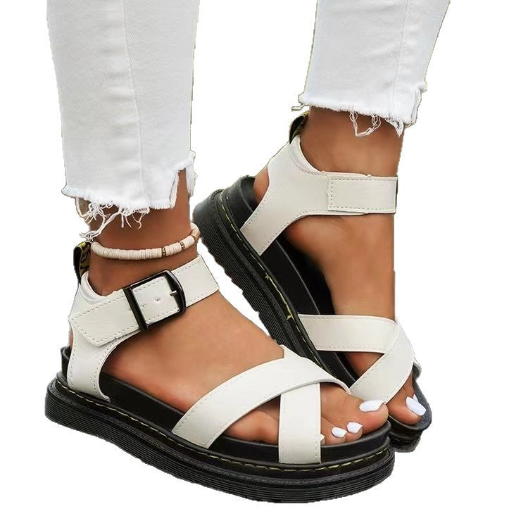 Damen modische Cross-Sandalen mit verstellbarem Fersenriemen und rutschfester Sohle