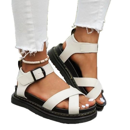 Damen modische Cross-Sandalen mit verstellbarem Fersenriemen und rutschfester Sohle