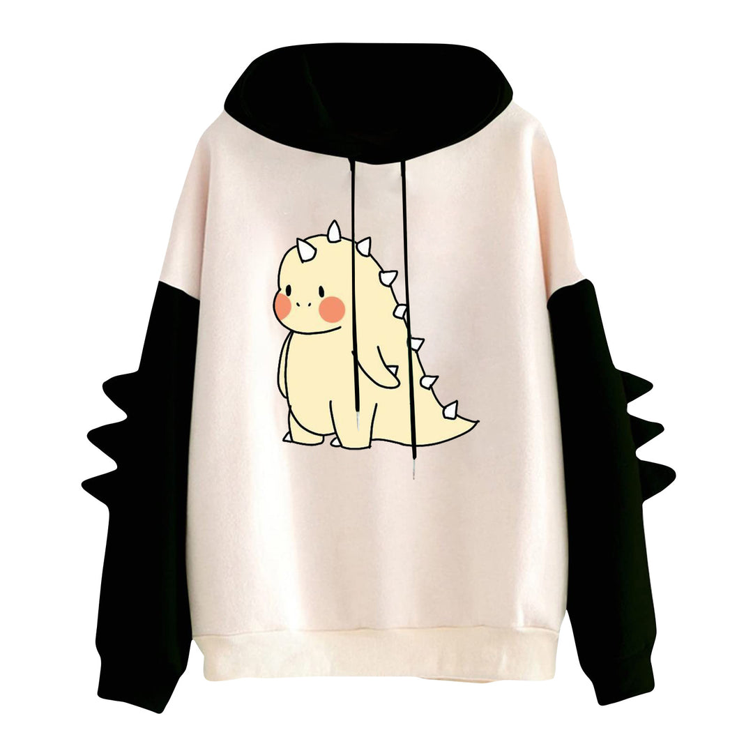 Damen nan Kapuzenpullover mit niedlichem Dinosaurier-Print und dreidimensionalen Ärmeldetails Shop Nory
