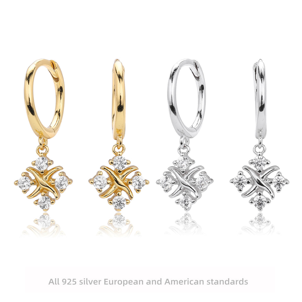 Damen Ohrhänger mit luxuriösem Zirkonanhänger aus hochwertigem 925 Sterlingsilber Shop Nory