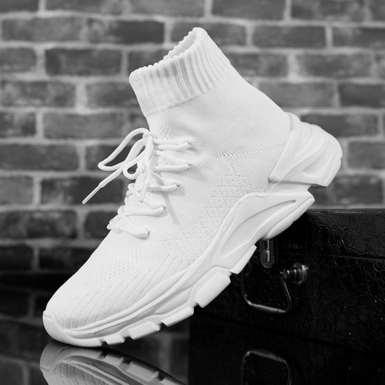 Damen Strick‑Sockensneaker mit hohem Schaft, gepolsterter Plateau‑Laufsohle und elastischem Schnürsystem Shop Nory