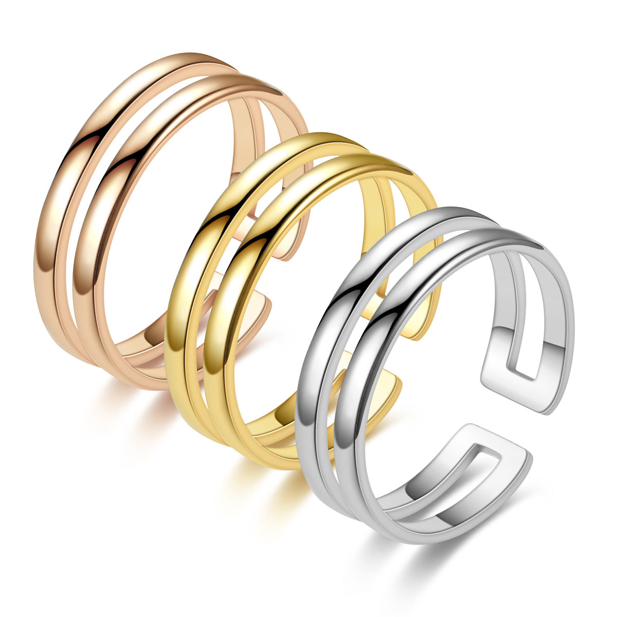 Damen offener Ring mit modernem, mehrschichtigem Design Shop Nory