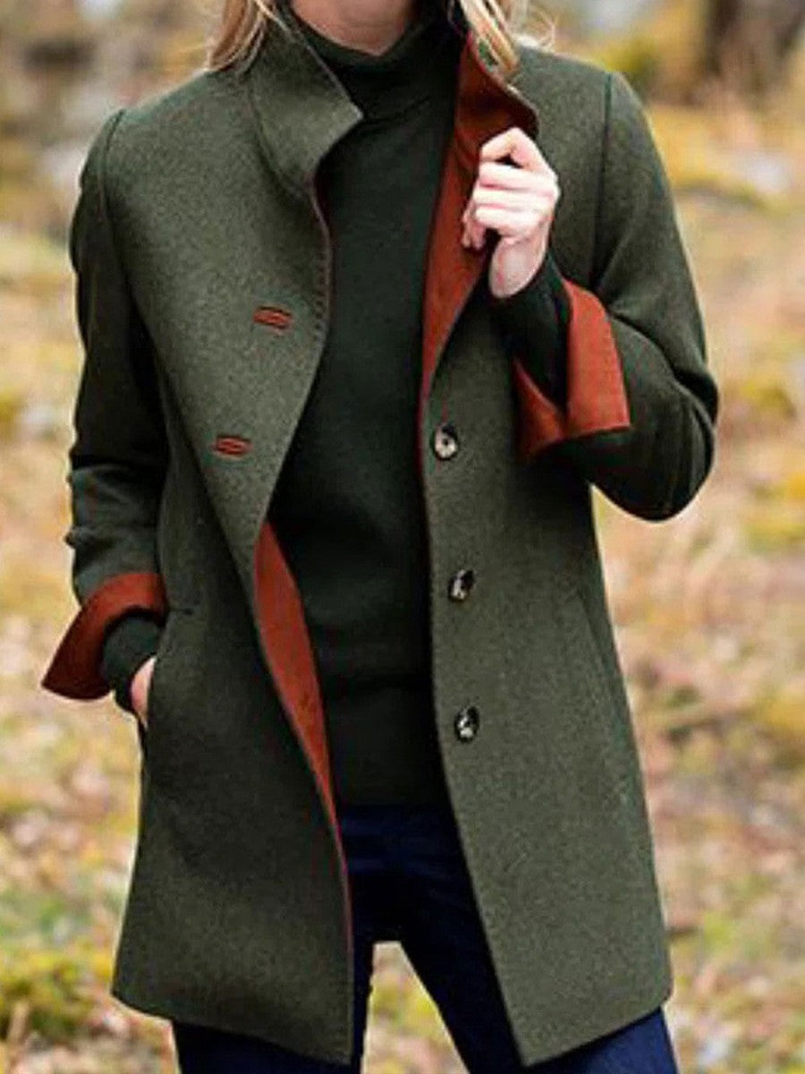 Damen Eleganter Wollmantel mit doppelter Knopfleiste