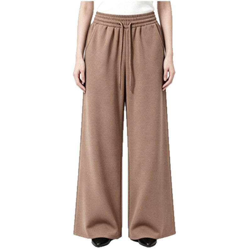 Damen nan weite High-Waist Loungehose mit elastischem Bund, Kordelzug und fließendem Jersey Shop Nory