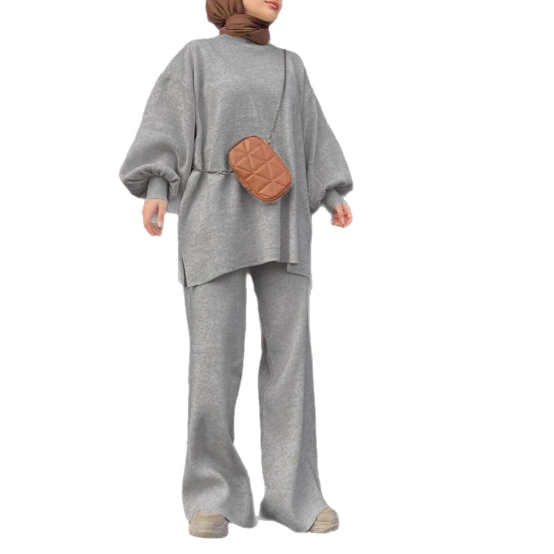 Damen Oversize-Strickset mit Ballonärmeln & weitem Palazzo-Hosenbein Shop Nory