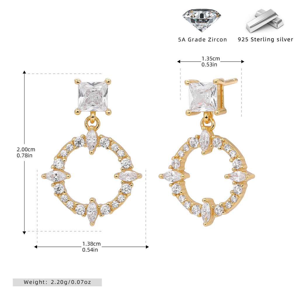 Damen Ohrhänger mit luxuriösem Zirkonbesatz aus 925 Sterling Silber Shop Nory 1782843459