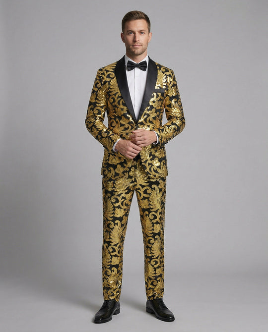 Herren glamouröses Pailletten-Anzugset