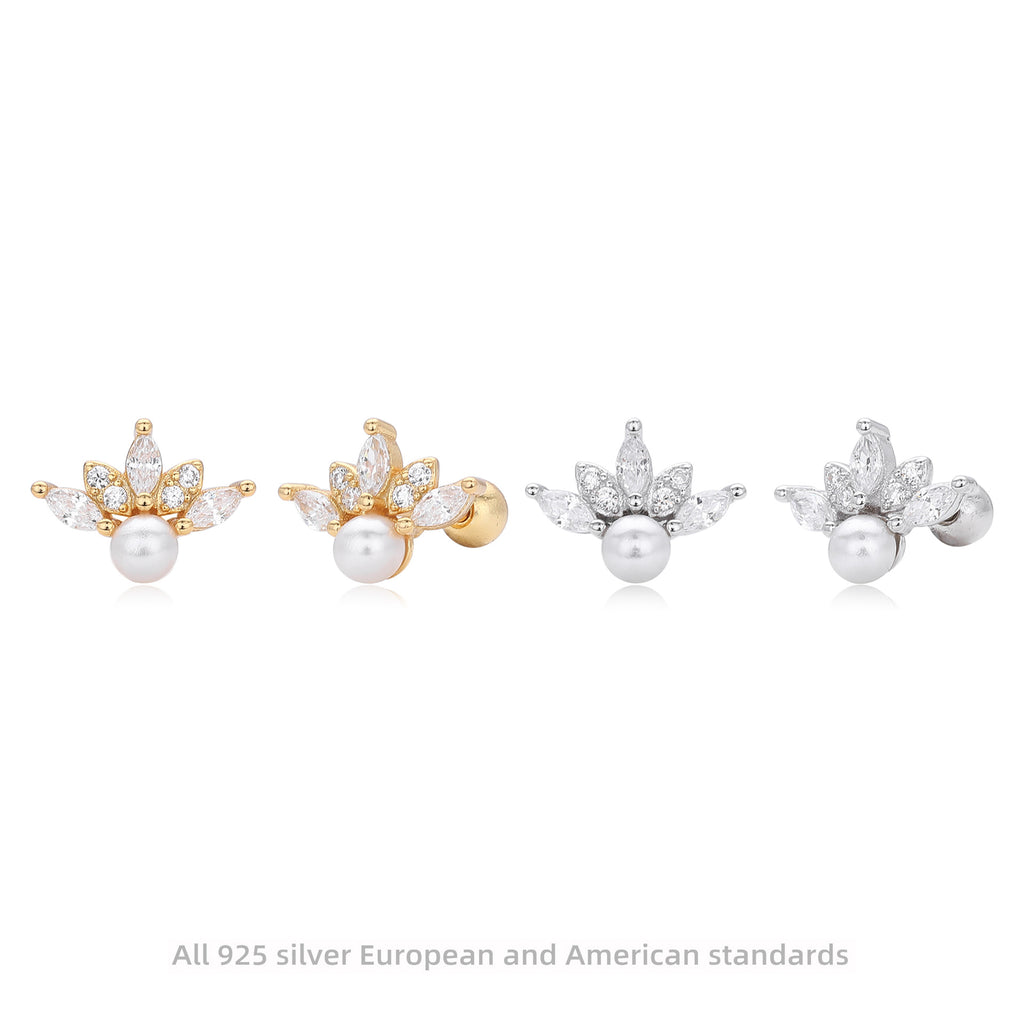 Damen Ohrstecker mit luxuriösem Zirkonbesatz und verspieltem Blumendesign Shop Nory