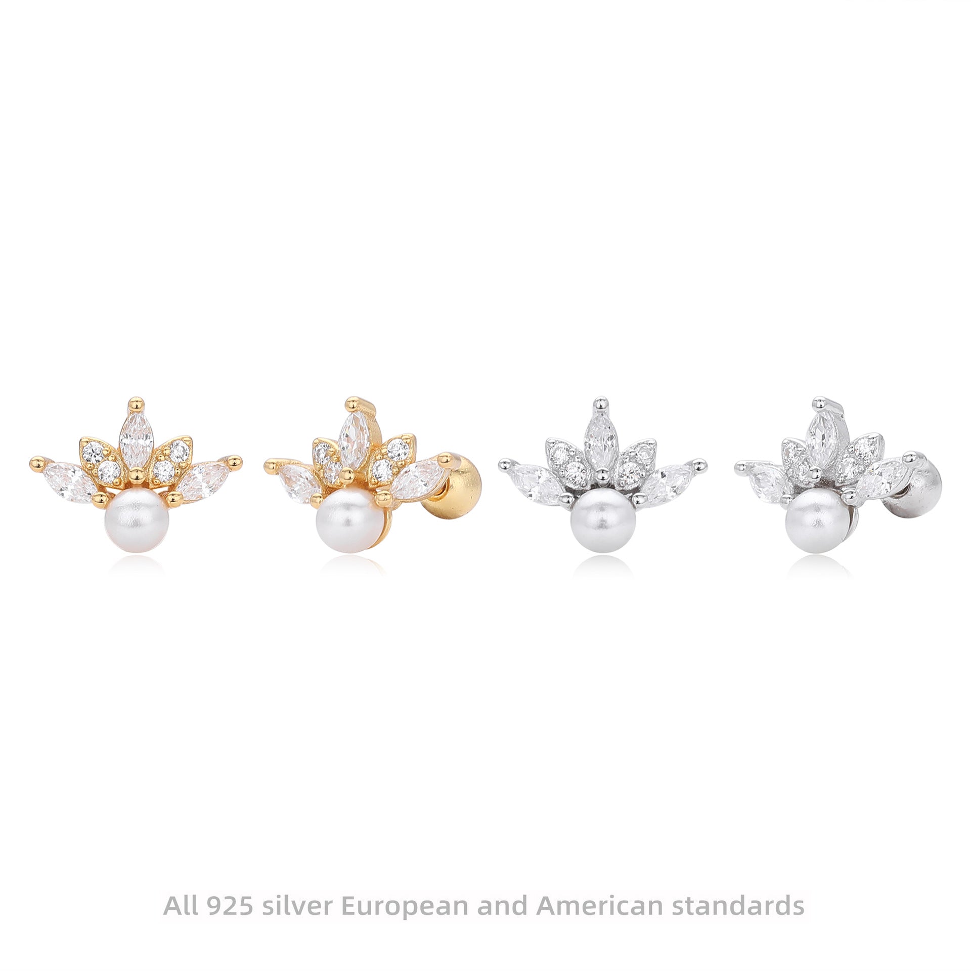 Damen Ohrstecker mit luxuriösem Zirkonbesatz und verspieltem Blumendesign Shop Nory