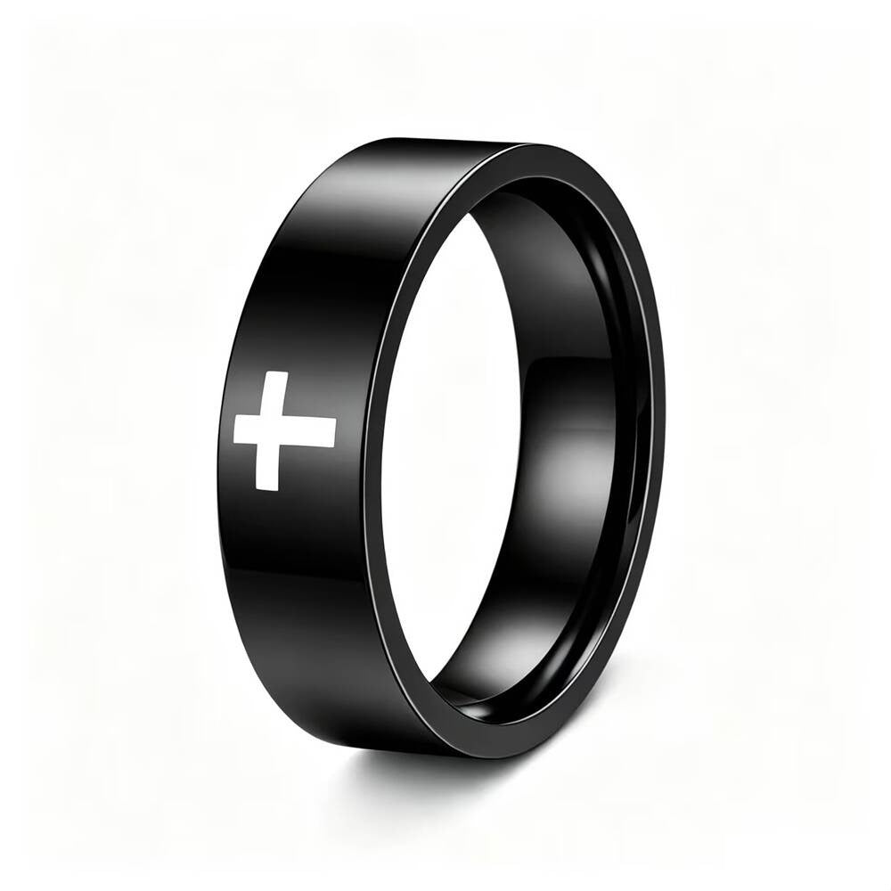 Damen Ring mit modernem minimalistischen Design und stilvollem Kreuzmotiv Shop Nory