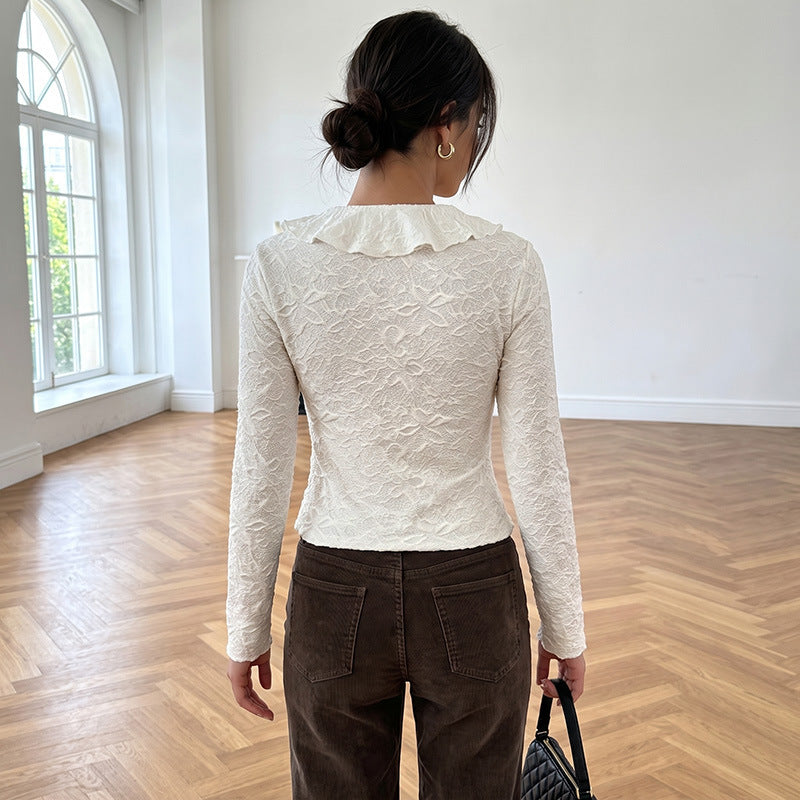 Damen Elegantes Oberteil mit Rüschendetails Shop Nory