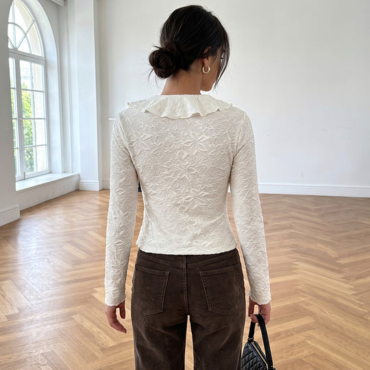 Damen Elegantes Oberteil mit Rüschendetails Shop Nory