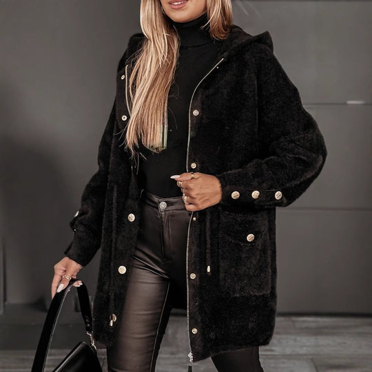 Damen Kuschelige Sherpa-Jacke mit praktischen Taschen