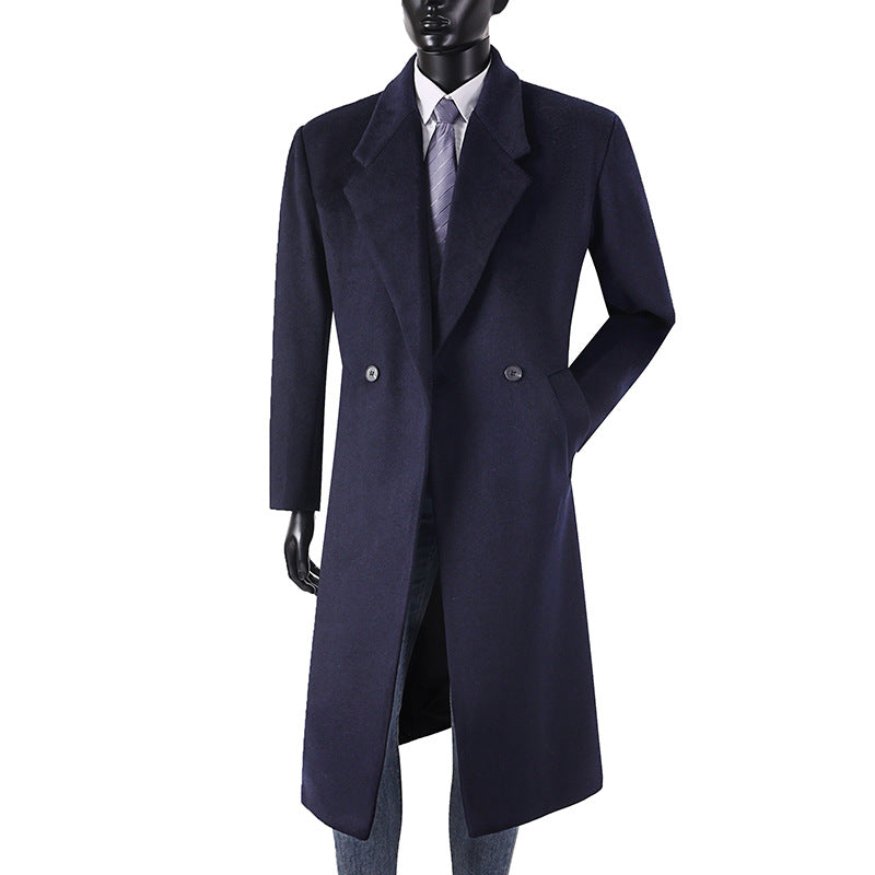 Herren Moderner Longcoat aus Wollmix mit schmalem Revers, leichter Taillierung und seitlichen Eingrifftaschen Shop Nory
