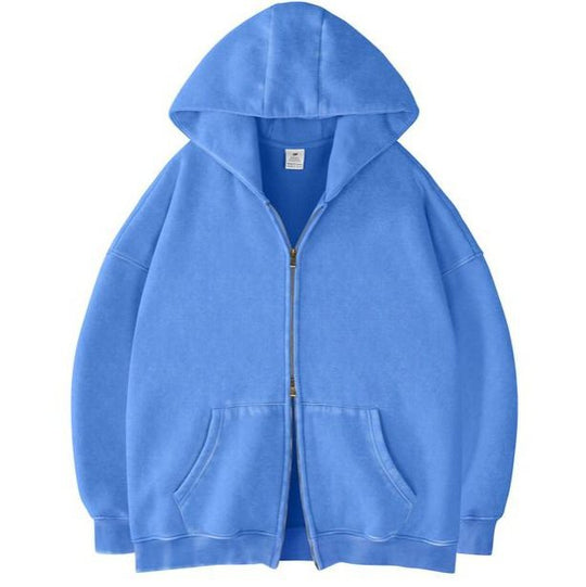 Unisex Oversized Kapuzenjacke mit Doppelreißverschluss und Kängurutaschen Shop Nory